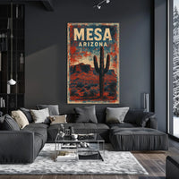 Mesa Desert Adventure Art Deco Explorer Poster