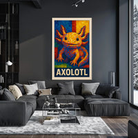 Axolotl Mosaic Art Poster