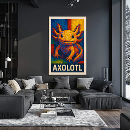 Axolotl Mosaic Art Poster