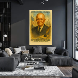 Dwight D. Eisenhower 34th President of the United States Vintage Watercolor Poster