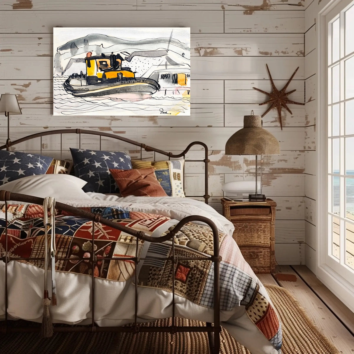 Bessie of NV Tugboat Abstract Artistic Poster
