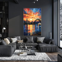 Sydney Sunset Over Iconic Landmarks Travel Poster