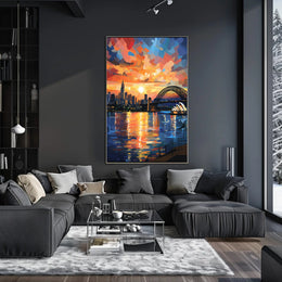 Sydney Sunset Over Iconic Landmarks Travel Poster