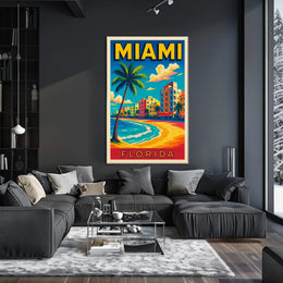 Miami Florida Vibrant Beachfront Poster