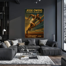 Jesse Owens Berlin Olympics Vintage Art Poster