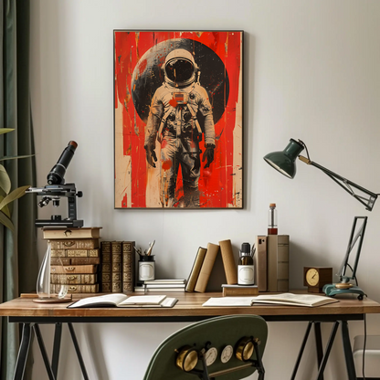 Vintage Travel Poster - Astronaut Space Art