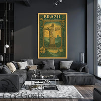 Brazilian Beauty: Christ the Redeemer Vintage Travel Poster
