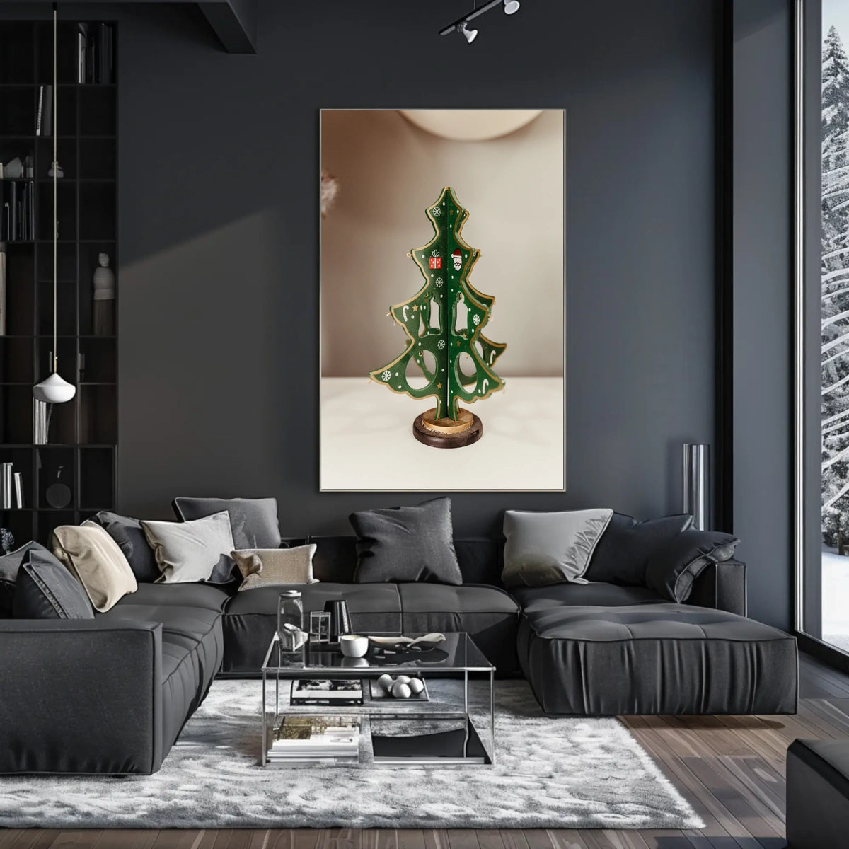 Festive Wooden Christmas Tree Poster