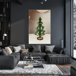 Festive Wooden Christmas Tree Poster