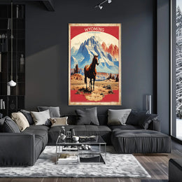 Wyoming Horse Scenic Travel Poster