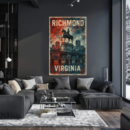 Richmond Patriotic Equestrian Vintage Cityscape Poster
