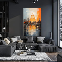 Abstract Cityscape With Pyramid Abstract Poster