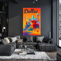 Dallas - Vibrant Cityscape Poster PosterGoat