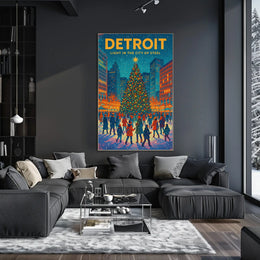 Detroit Light In The City Of Steel Poster