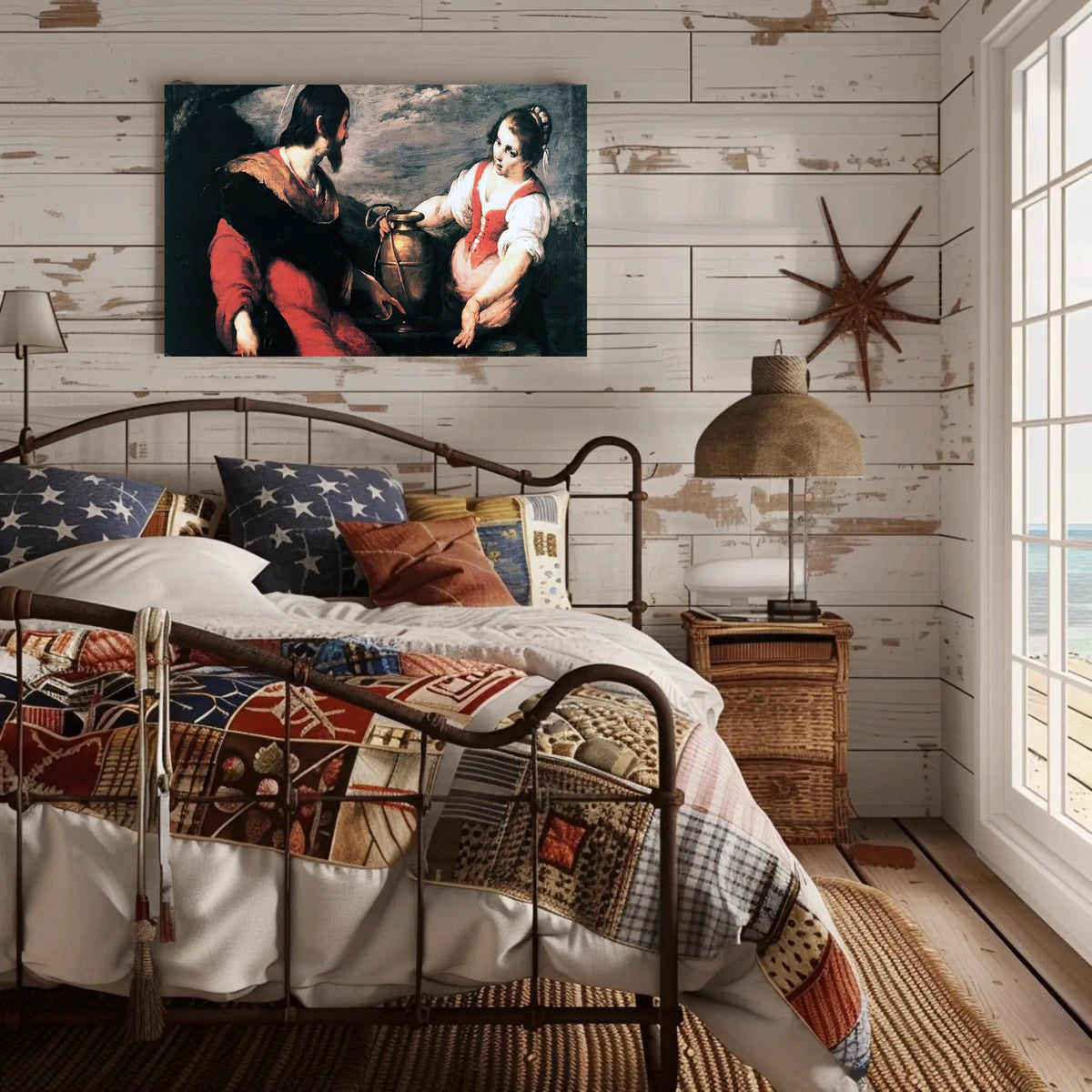 Intense Baroque Dialogue in Historical or Presidential Poster