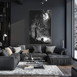 Mystical Moonlit Solitude in Nature - Artistic Poster PosterGoat