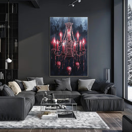 Gothic Chandelier Of Skulls Poster