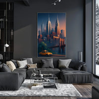 New York City Skyline Broadway Poster Modern Wall Art