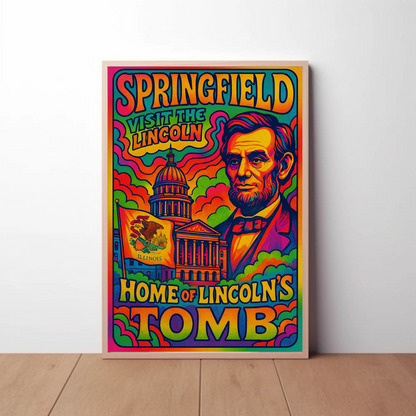 Springfield Abraham Lincoln Travel Poster