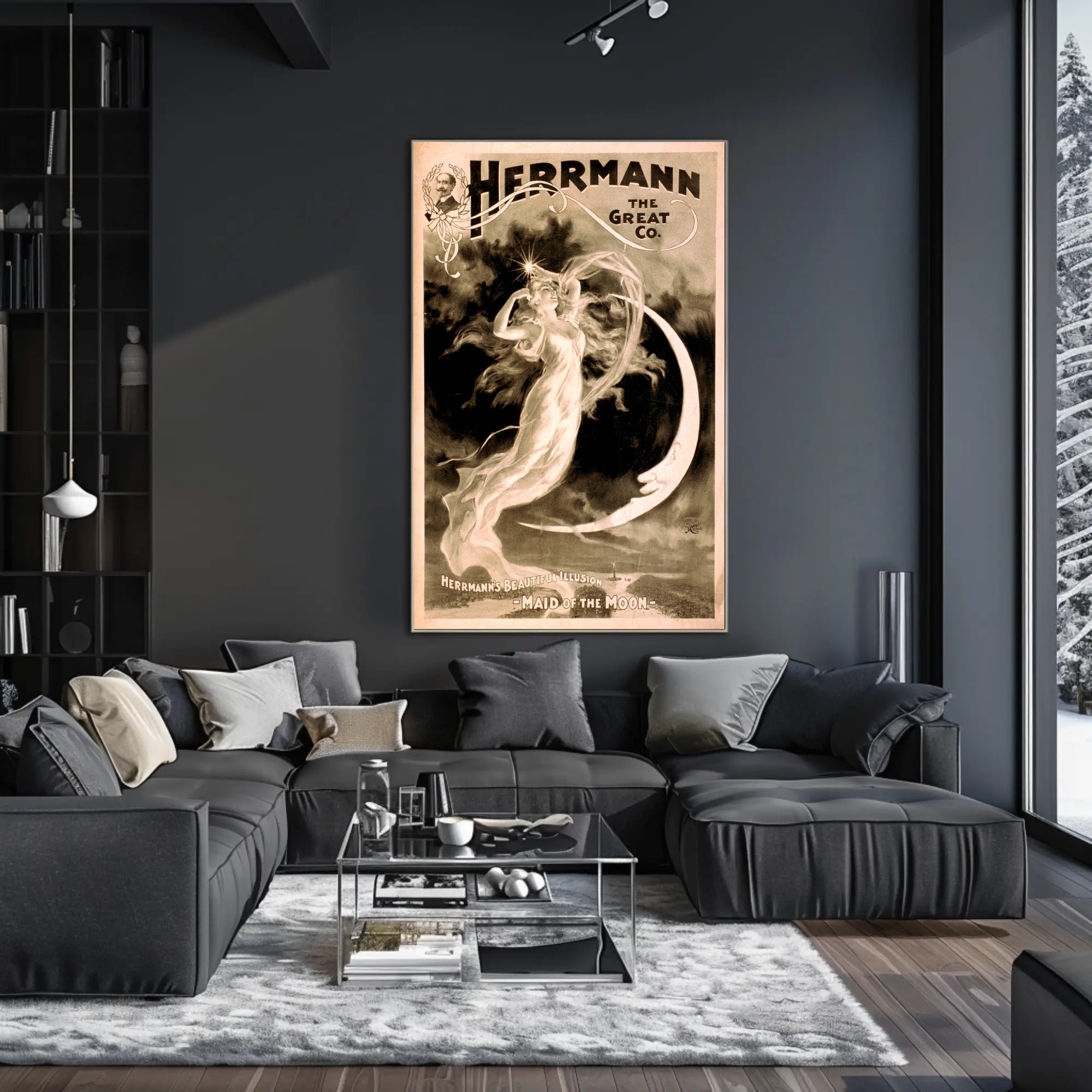 Herrmann's Magical Illusion Art Nouveau Cultural Poster