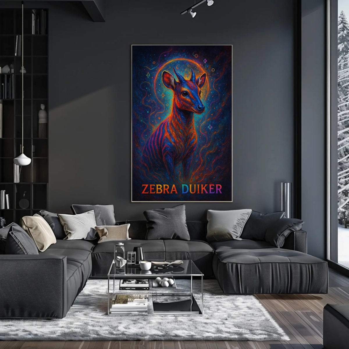 Zebra Duiker Mystical Wildlife Art Poster