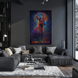 Zebra Duiker Mystical Wildlife Art Poster