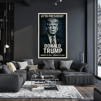 Donald Trump Visionary Leader in Blue Poster