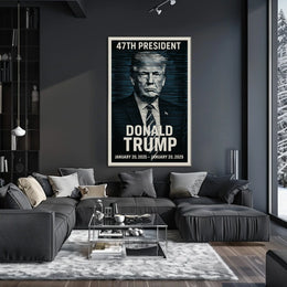 Donald Trump Visionary Leader in Blue Poster