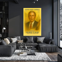 George W. Bush 43rd President of the United States Vintage Watercolor Poster