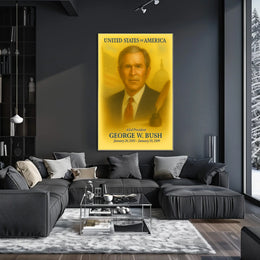 George W. Bush 43rd President of the United States Vintage Watercolor Poster