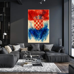 Croatian Coat Of Arms Watercolor Art Poster