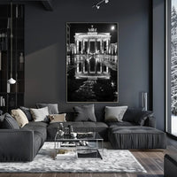 Brandenburg Gate Berlin Night Photorealistic Poster Print