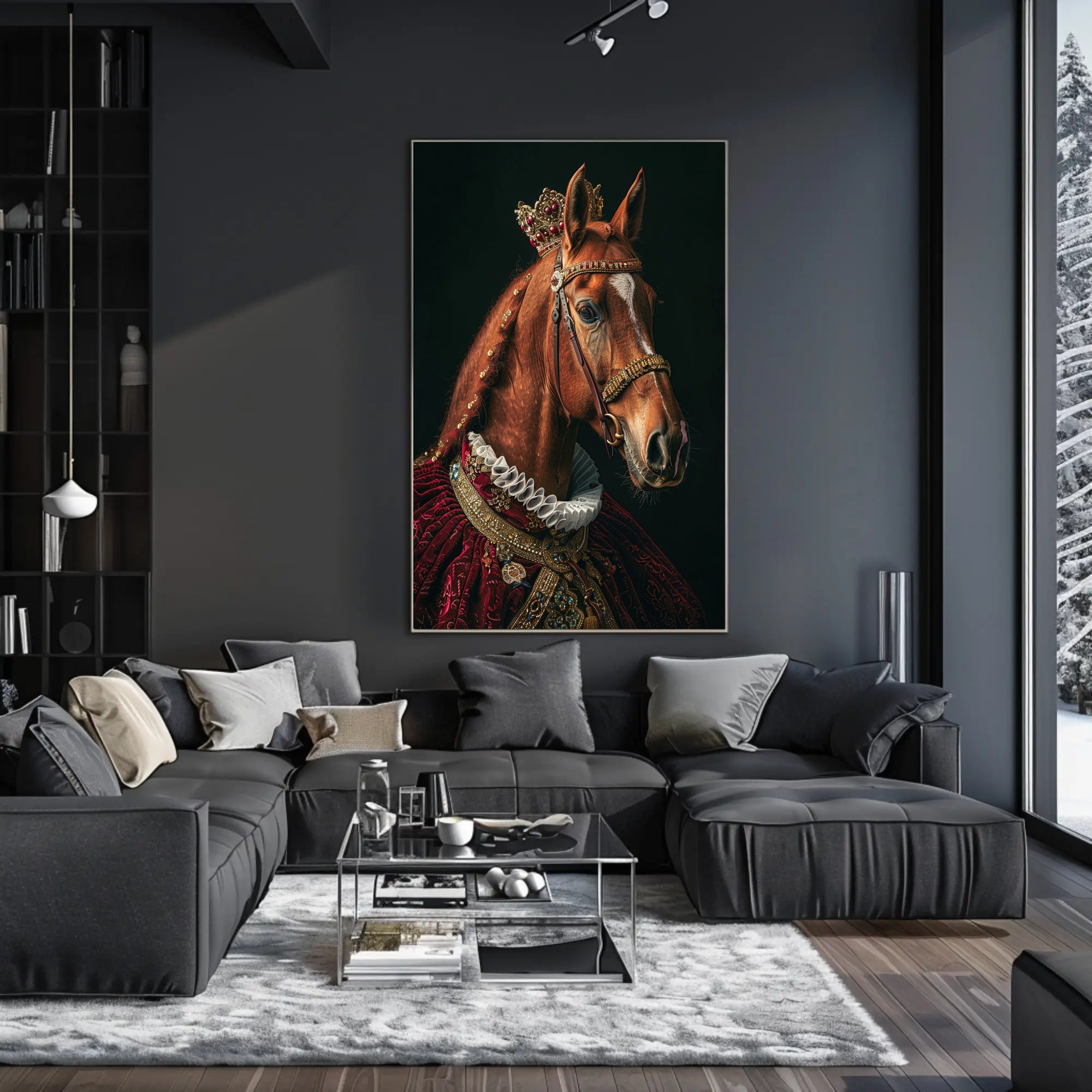 Regal Equine Portrait Art Print for Home Decor and Wall Art PosterGoat
