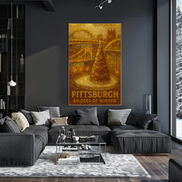 Pittsburgh Bridges Of Winter Poster