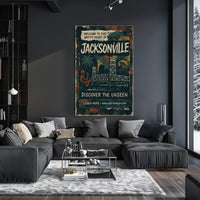Welcome to Jacksonville Urban Cityscape Poster PosterGoat