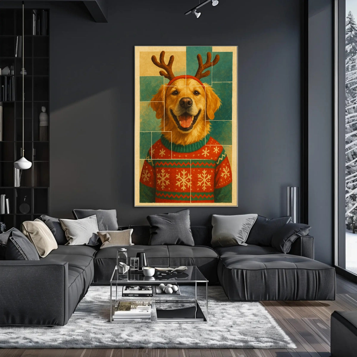 Festive Canine Cheer Poster