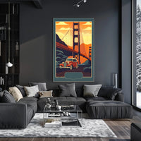 Vintage Adventure Over the Golden Gate Poster