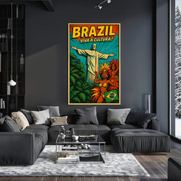 Brazilian Carnival Vibrance Vintage Cultural or Heritage Poster