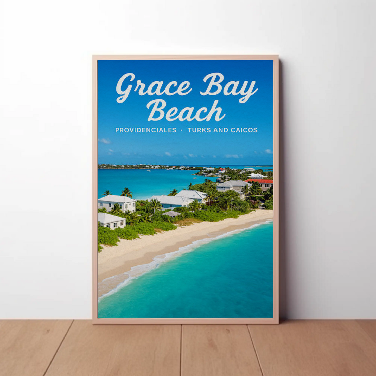 Grace Bay Beach Turks Caicos Coastal Beauty Travel Poster