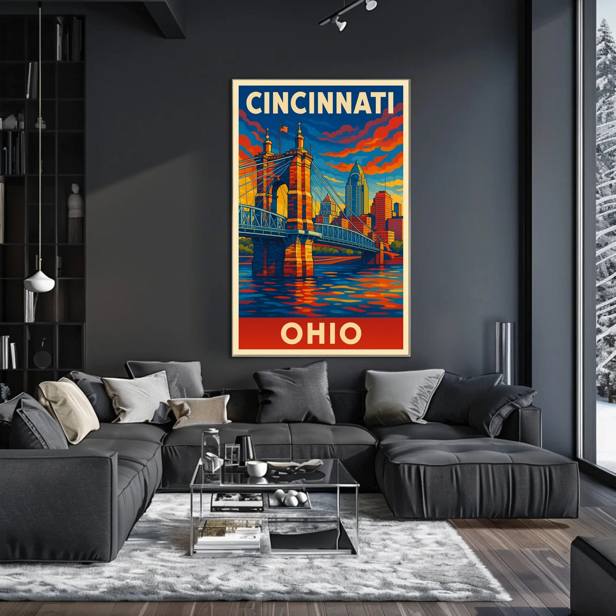 Cincinnati Skyline Art Poster