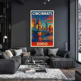 Cincinnati Skyline Art Poster