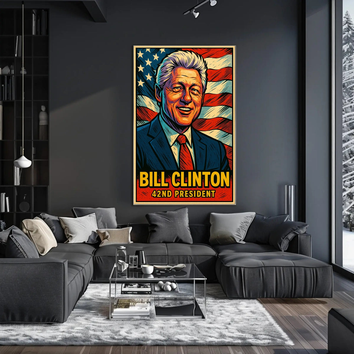 Bill Clinton 42nd President Poster Wall Art Decor Home
