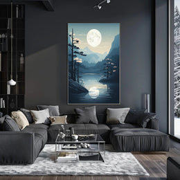 Moonlit Mountain Serenity Poster
