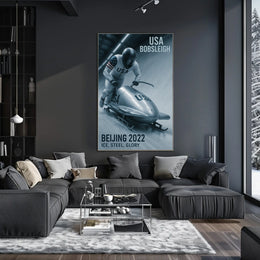 Beijing 2022 USA Bobsleigh Poster