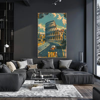 Vintage Rome Colosseum Mid-Century Travel Poster