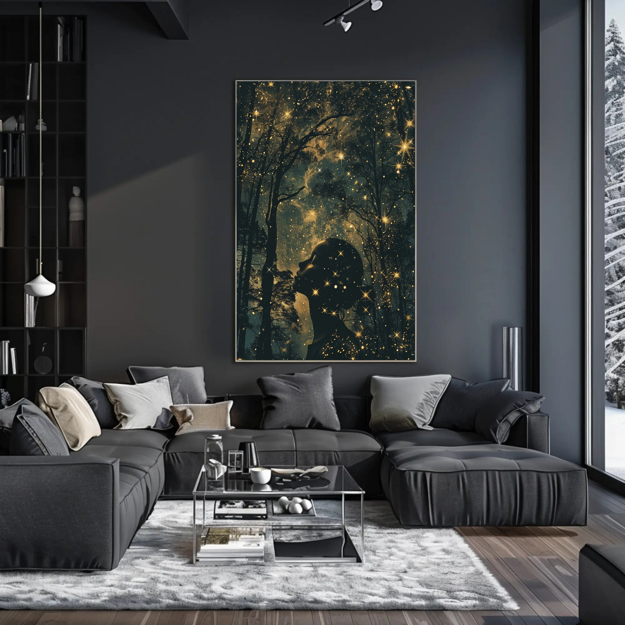 Starry Night Reflection Art Print Poster for Home Decor PosterGoat