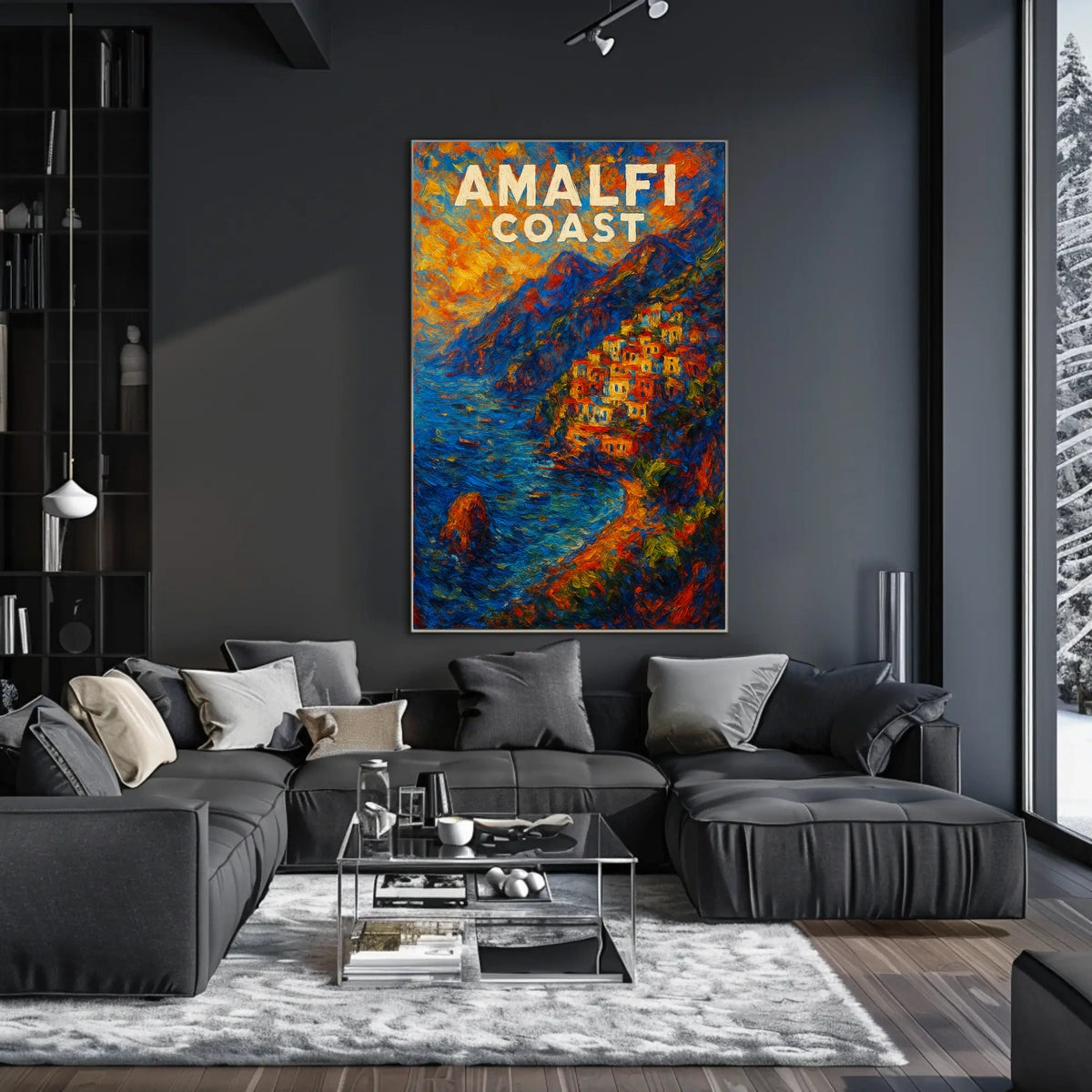 Amalfi Coast Poster Wall Art Print 18x24 Coastal Decor
