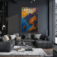 Amalfi Coast Poster Wall Art Print 18x24 Coastal Decor