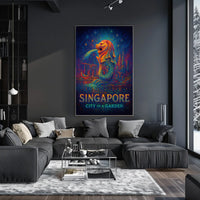 Singapore Skyline: Vibrant City in a Garden Poster