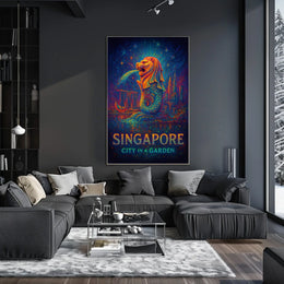 Singapore Skyline: Vibrant City in a Garden Poster